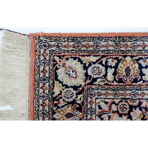 948 - An Indian Kashmir art silk rug, 149 x 94cm