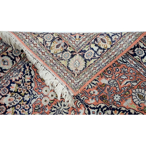 948 - An Indian Kashmir art silk rug, 149 x 94cm