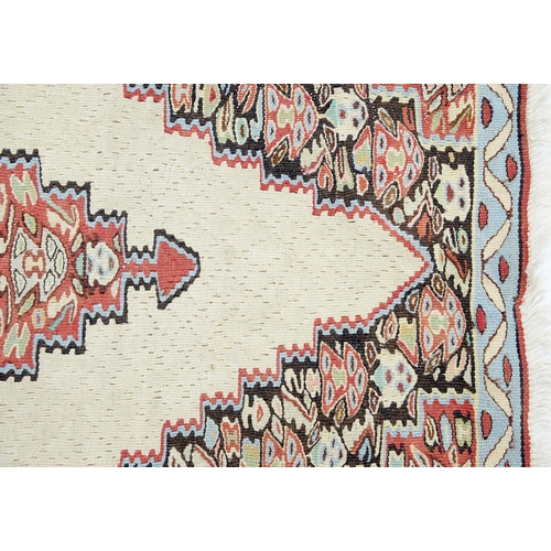 960 - A Bijar Kilim and an Afghan mat, 92 x 68cm and 90 x 65cm (2)