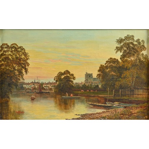 779 - English School, 19th / 20th c - River Scenes, two, both signed, oil on canvas, 40 x 65cm and smaller... 