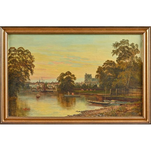 779 - English School, 19th / 20th c - River Scenes, two, both signed, oil on canvas, 40 x 65cm and smaller... 