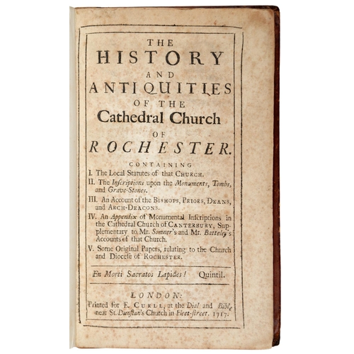 101 - Ecclesiastical Histories. [Kent]: [Rawlinson (Richard)], The History and Antiquities of the Cathedra... 