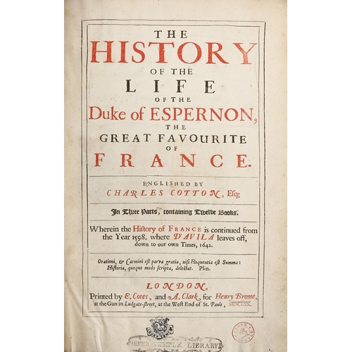 135 - French History. [Girard (Guillaume)] & Cotton (Charles, translator), The History of the Life of ... 