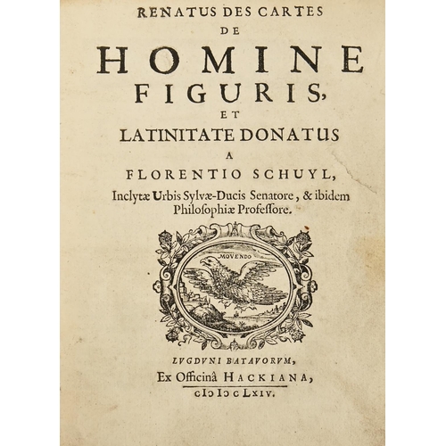 201 - Medical. [Descartes] Renatus Des Cartes/De Homine, figuris et latinitate donatus a Florentio Schuyl,... 