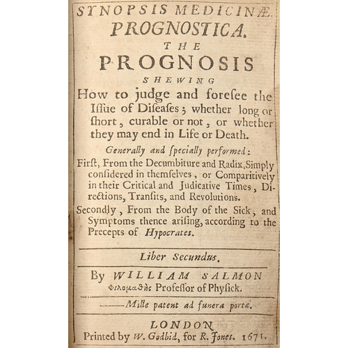 208 - Medical. Salmon (William, Professor of Physick (sic)), Synopsis Medicinæ, first dition, London: Prin... 