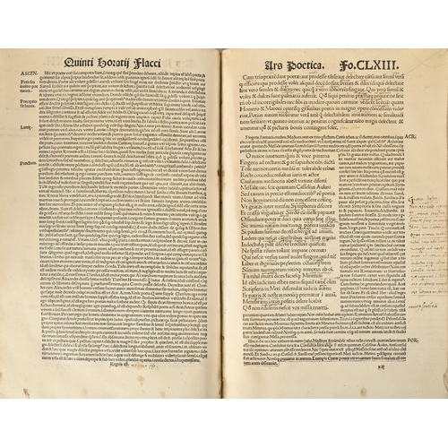 255 - Post-Incunabula. [Horace], [Opera] Opa. Q. Horatii Flacci Poetæ amœnissimi cum quatuor comme[n]tarii... 