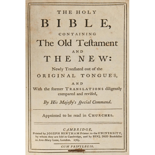 36 - Bible. The Holy Bible, Containing The Old Testament and The New [...], Cambridge: Printed by Joseph ... 