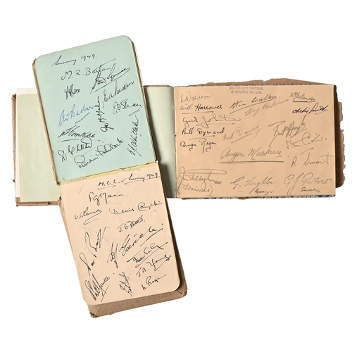 390 - Cricket and football. Two autograph albums, signatures and signed pieces, late 1940s - early 1950s, ... 