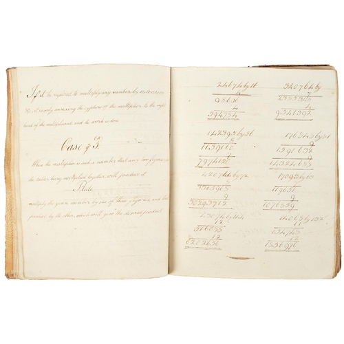 412 - Mathematics. A George III manuscript arithmetic exercise book, Jos. Wood, July 2nd 1796, approx. [55... 