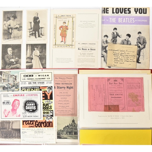 433 - Theatre & Music. A collection of autographs and ephemera, late Victorian and later, including 11... 