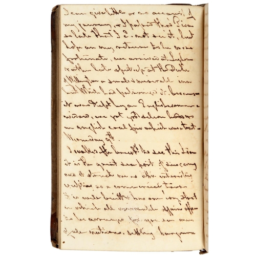 438 - Travel. A 19th c Italian Grand Tour journal, approx. [100]ff of English manuscript, left-handed and ... 