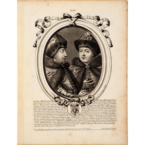 460 - Russia. Nicolas de Larmessin I (1632-1694) - [Tsars Ivan V Alekseyevich and his younger half-brother... 