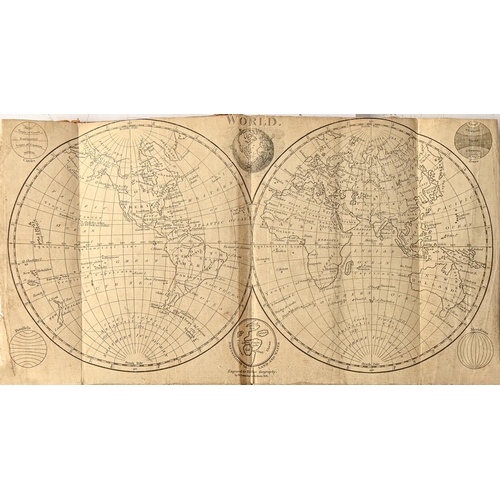 466 - An early 19th c album of 29 maps, plans/charts and diagrams, dated 1805, engraved for Walker's Geogr... 