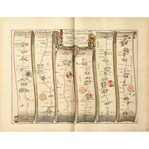 474 - John Ogilby (1600-1676) - Thirty-seven harlequin English road maps, allegorical titles, mixed dates,... 
