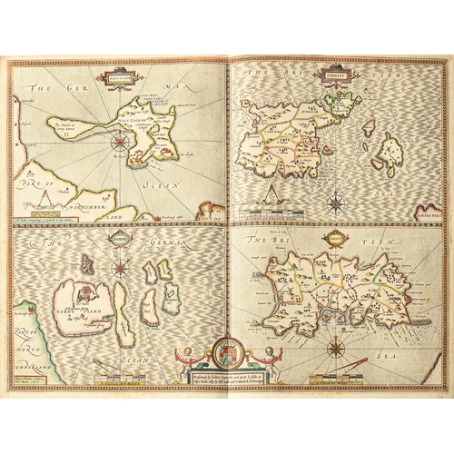 478 - John Speed (1551/52-1629) - The Isle of Man, double-page map, letterpress to verso, s.l., dated 1610... 