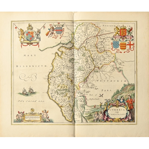 481 - North of England. Joan Blaeu (1596-1673) - Durham, Northumberland, East Riding of Yorkshire, Lancash... 