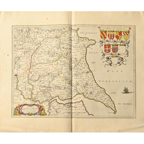 481 - North of England. Joan Blaeu (1596-1673) - Durham, Northumberland, East Riding of Yorkshire, Lancash... 