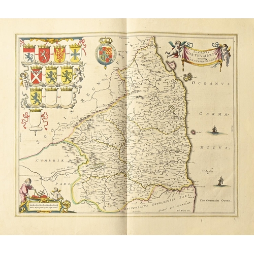 481 - North of England. Joan Blaeu (1596-1673) - Durham, Northumberland, East Riding of Yorkshire, Lancash... 