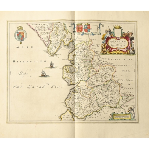 481 - North of England. Joan Blaeu (1596-1673) - Durham, Northumberland, East Riding of Yorkshire, Lancash... 