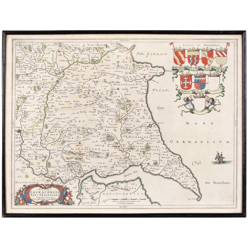 487 - Yorkshire. Joan Blaeu (1596-1673) - four double-page county maps, mixed dates, but all 17th c, engra... 