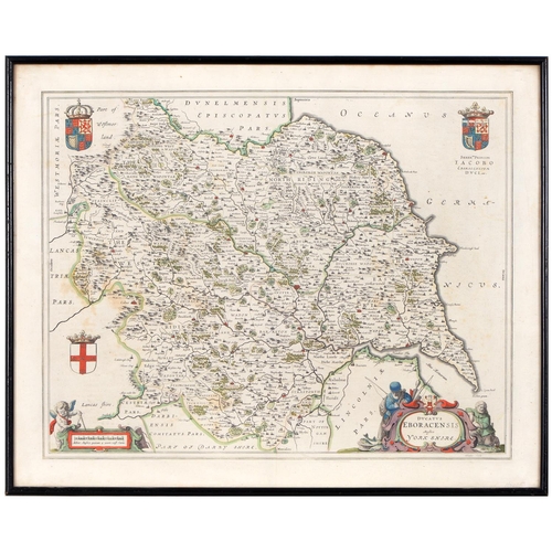 487 - Yorkshire. Joan Blaeu (1596-1673) - four double-page county maps, mixed dates, but all 17th c, engra... 