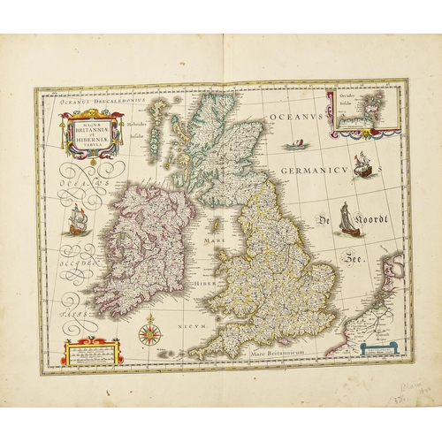 488 - Wales. Joan Blaeu (1596-1673) - Caernarvonshire and Anglesey, and Denbighshire and Flintshire; two d... 