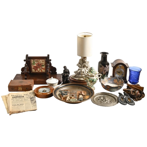 562 - Miscellaneous items, including a quantity of Bossons wall plaques, Post Office wall clock, ceramics,... 