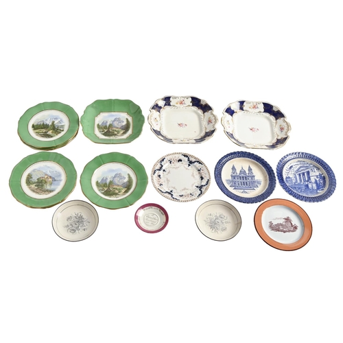 564 - Miscellaneous 19th c and later ceramics, including a Paladin china part dessert service decorated wi... 