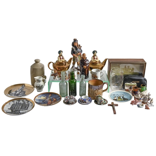 572 - Miscellaneous ceramics and other items, including a pair of Royal Doulton plates, a Wade Tetley mone... 