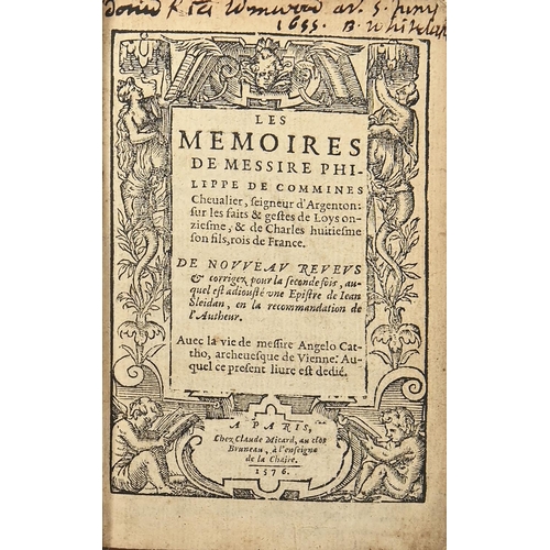 75 - Commines (Philippe de) & [Sauvage (Denis), editor], Les mémoires de Messire Philippe de Commines... 