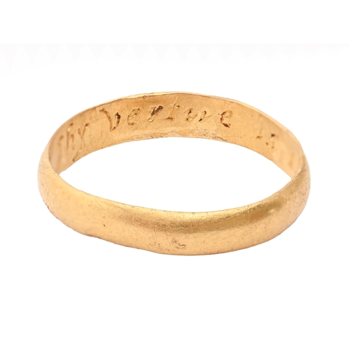 105 - An English gold posy ring, 17th - early 18th c, inscribed 