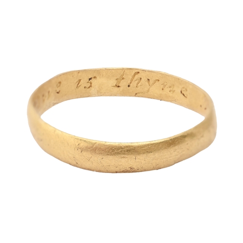 105 - An English gold posy ring, 17th - early 18th c, inscribed 