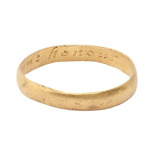 105 - An English gold posy ring, 17th - early 18th c, inscribed 