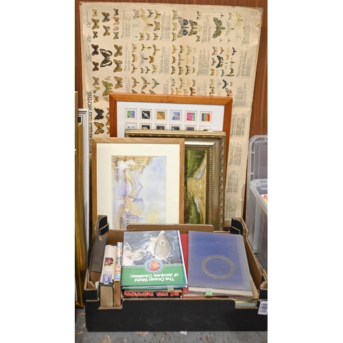 1165 - Miscellaneous items, including children’s books, a framed set of British stamps, pictures and prints... 