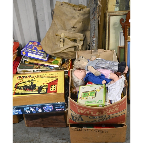 1166 - A large quantity of vintage and other children’s toys and games, mid 20th c and later, includi... 