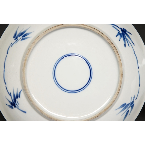 479 - Two Chinese blue and white saucer dishes, 20th c, one finely potted with gently everted rim and pain... 