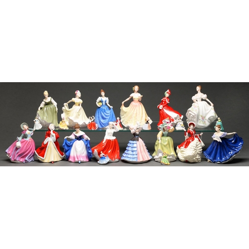 490 - A quantity of Royal Doulton bone china figurines of ladies, including miniatures, some boxed... 