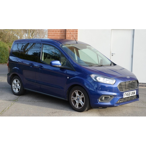 505 - Motor car. 2019 (January) Ford Tourneo Courier, 998cc petrol engine, manual transmission, blue, regi... 