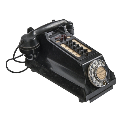 603 - A GPO black Bakelite Intercom 'crocodile' telephone, mid 20th c, marked E/3A Telephone Intercom No 1... 