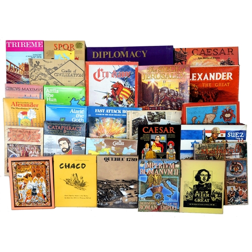 727 - A quantity of vintage and other military strategy board games, historical warfare including the Roma... 