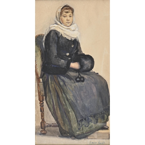 818 - Dame Laura Knight DBE, RA (1877-1970) - Little Dutch Girl, signed, watercolour, 35.5 x 18.5cm  Paint... 