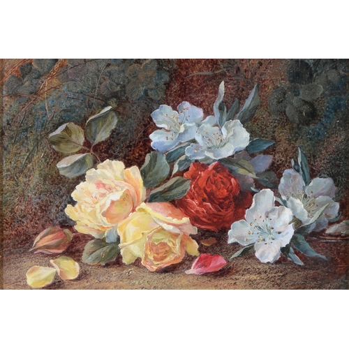 835 - Vincent Clare (1855-1930) - Still Life with Roses, signed, signed again on  the fragmentar... 