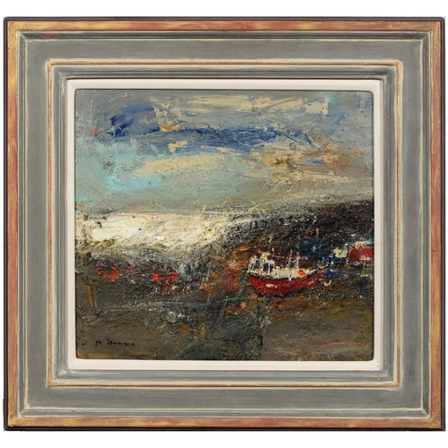 842 - Nael Hanna (1959-) - Seascape, signed, indistinctly inscribed verso, oil on board, 37.5 x 41cm... 