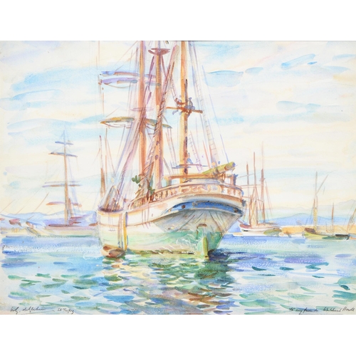 855 - Wilfrid Gabriel de Glehn RA (1870-1951) - Ships Moored of St Tropez, signed, inscribed Tropez and de... 