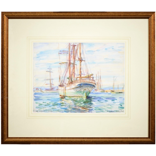 855 - Wilfrid Gabriel de Glehn RA (1870-1951) - Ships Moored of St Tropez, signed, inscribed Tropez and de... 