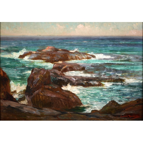 856 - Arthur Spooner RBA (1873-1962) - The Turquoise Sea, signed, oil on canvas, 48 x 67cm... 