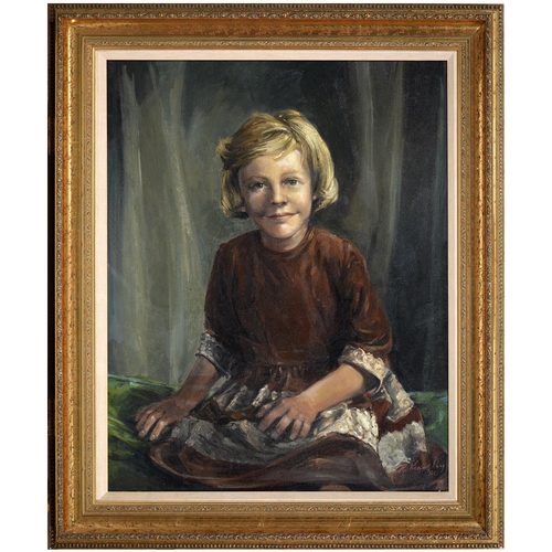 859 - R Kearsley - Portrait of a Young Girl, signed and dated 80, oil on canvas, 74 x 59cm... 