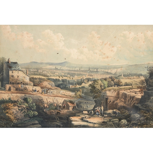 863 - Various 19th c and later prints, including a chromolithograph of Sheffield from Norfolk Park by M &a... 