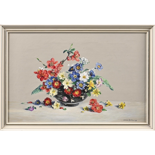 865 - Laurence Biddle (1888-1968) - Spring Flowers in a Chinese Bowl, signed and dated '49, oil on canvas,... 