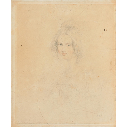 868 - Josiah Slater (1781-1847) - Head of Young Woman, indistinctly signed lower left, dated 1823(?) and i... 